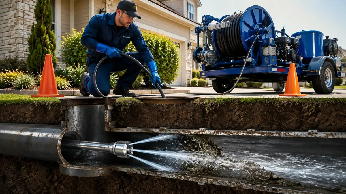 Main Sewer Line Hydro Jet Cleaning in Dunlap
